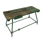 Unieke Groene Industriële Werkbank Werktafel Hout Metaal 160Cm thumbnail 13