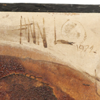 Vintage Schilderij Artwork Finn Lorentzen 'sommerfugel' thumbnail 8