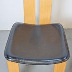 4 Vintage Beuken Leer Eetkamerstoelen Pietro Costantini Ello thumbnail 2