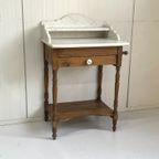 Antiek Wastafel Kastje Brocante Kaptafel Wasmeubel thumbnail 5