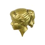 Jong Meisje Messing Vintage Wanddecoratie Plaque Sculptuur  17Cm thumbnail 8