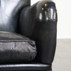 Luxe En Comfortabele Schapenleren Fauteuil In Een Unieke, Statige Zwarte Kleur thumbnail 10