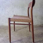 Set Van Zes Model 75 Stoelen In Teak Van N.o. Moller thumbnail 7