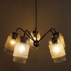 Vintage Plafondlamp, Kroonluchter - Jaren '60, Messing, Glas thumbnail 10