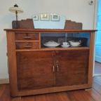 Vintage Dressoir In Art Deco Style, Buffet Kast Met Vitrine thumbnail 14