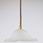 Vintage Zakdoek Hanglamp Glas Messing Verstelbaar Regency 70 thumbnail 9