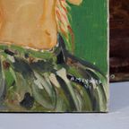 Antieke Brocante Volkskunst Schilderij thumbnail 4