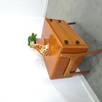 Teak Ladekast Met Zwarte Metalen Grepen, Tv Meubel thumbnail 7