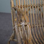 Gepatineerde Rotan Belse 8 Fauteuil Met Hoge Rug, Dutch Design, 1950 thumbnail 9