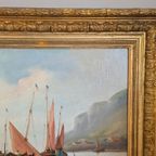 Een Stel 19e Eeuwse Zeegezichten - L. Edouard thumbnail 8