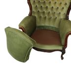 Klassieke Groene Club Zetel Oorfauteuil Louis Quinze Barok thumbnail 15