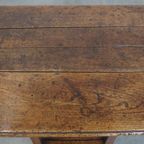 Zeldzame En Originele Antieke Engelse Eikenhouten Bijzettafel/ Center Table Uit Eind 18e Eeuw thumbnail 7