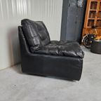 Vintage Italiaanse Fauteuil, Zwart Leer, Zanotta thumbnail 7