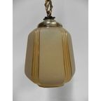 Art Deco Hanglamp Aan Ketting Met Beige Glazen Bol thumbnail 7