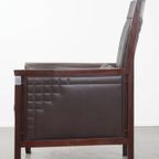 Luxe Art Deco Schuitema Design Fauteuil Met Donkerbruin Leer Uit De Decoforma Serie thumbnail 6