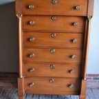 Prachtige Antieke Eiken Empire Chiffoniere, Ladekast, Inclusief Bezorgen. thumbnail 7