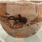Grote Handgemaakt Keramische Wabi Sabi Schaal / Pot thumbnail 9