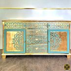 Oosterse Stijl Dressoir/ Kast In Goud En Turquoise thumbnail 3