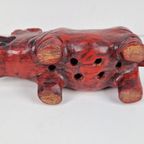 Vintage Hout Beeld Hippo Nijlpaard Sculptuur Oosters ‘70 thumbnail 11