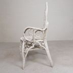 Vintage Bamboe, Rotan Fauteuil Met Armleuningen, Jaren 50 thumbnail 7