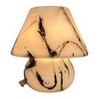 Pecoranera - Vetri Murano - Glass Mushroom Lamp Wit A Marble Like Painting - 1970’S - Italy thumbnail 3