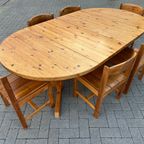 Vintage Eetkamerset – 6 Stoelen En Verstelbare Tafel thumbnail 12