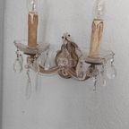 Vintage Brocante Wandlamp Met Glazen Pegels thumbnail 6