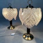 2x Vintage Tafellampen Mazzega ‘frozen Leaves’ thumbnail 2