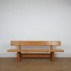 Large Scandinavian Solid Pine Bench By Knud Friis & Elmar Moltke Nielsen thumbnail 5