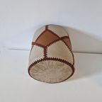 Vintage Prullenbak Patchwork Metaal Leer Bekleed Jaren 70 thumbnail 5