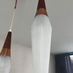 Prachtige Jaren 50 Cascade Hanglamp Met 3 Kelken. thumbnail 3