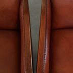 Statige, Luxe Set Van 2 Cognac Kleurige Rundlederen Art Deco Design Fauteuils thumbnail 9