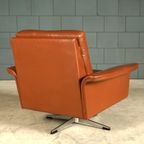 Vintage Lederen Draaifauteuil – Jaren 70 thumbnail 5