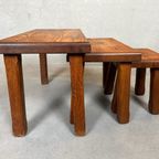 3x Brutalist Nesting Tables – Oak thumbnail 6