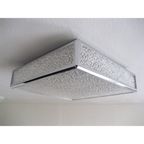 Vintage Plafondlamp, Plafonniere Met Kunststof Platen In Verchroomde Profielen, 71 X 71 Cm, Jaren thumbnail 15