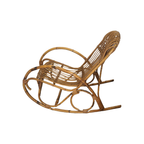 Vintage Rotan Schommelstoel Met Kussen thumbnail 3