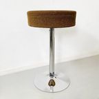 Knoll Kruk Trompetvoet Chroom Bruin Jaren 70 Space Age thumbnail 3