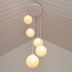 Vintage Cascade Hanglamp Met Wit Glazen Bollen, Minimalistisch Jaren 80 thumbnail 8