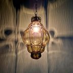 Venetiaanse Ophanging In Geblazen Glas En Gesmeed Metaal thumbnail 3