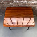 Vintage Hoogglanzende Houten Cocktailtafel, Salontafel Jaren 60, Mid Century Bijzettafel. thumbnail 8