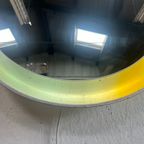 Vintage Ronde Houten Wandspiegel Met Verlichting, Xl, 1970's thumbnail 7