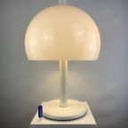 Large Mid-Century Fully White Acrylic Mushroom Table Lamp Xl 1970 thumbnail 4