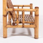Italian Modern Bamboo-Wicker Bench, 1970’S thumbnail 6