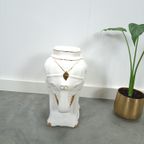 Witte Porseleinen Olifant Met Goud Plantentafel thumbnail 4