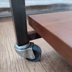 Vintage Bijzet Tafel Trolley Op Wielen Tafeltje Audio Tv thumbnail 8