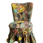 Vintge Gebloemde Cocktailstoel / Eenzit / Fauteuil thumbnail 12