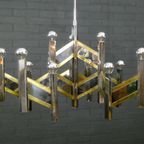 Vintage Chevron Chandelier By Gaetano Sciolari, Italy 1970S thumbnail 4