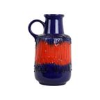 Vintage West Germany Aardewerk Scheurich Blauw Oranje Fat Lava 408-40 thumbnail 7