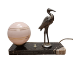 Art Deco Lamp Met Een Reiger. thumbnail 6