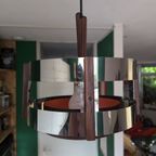Space Age Hangende Lamp Chroom Oranje thumbnail 4